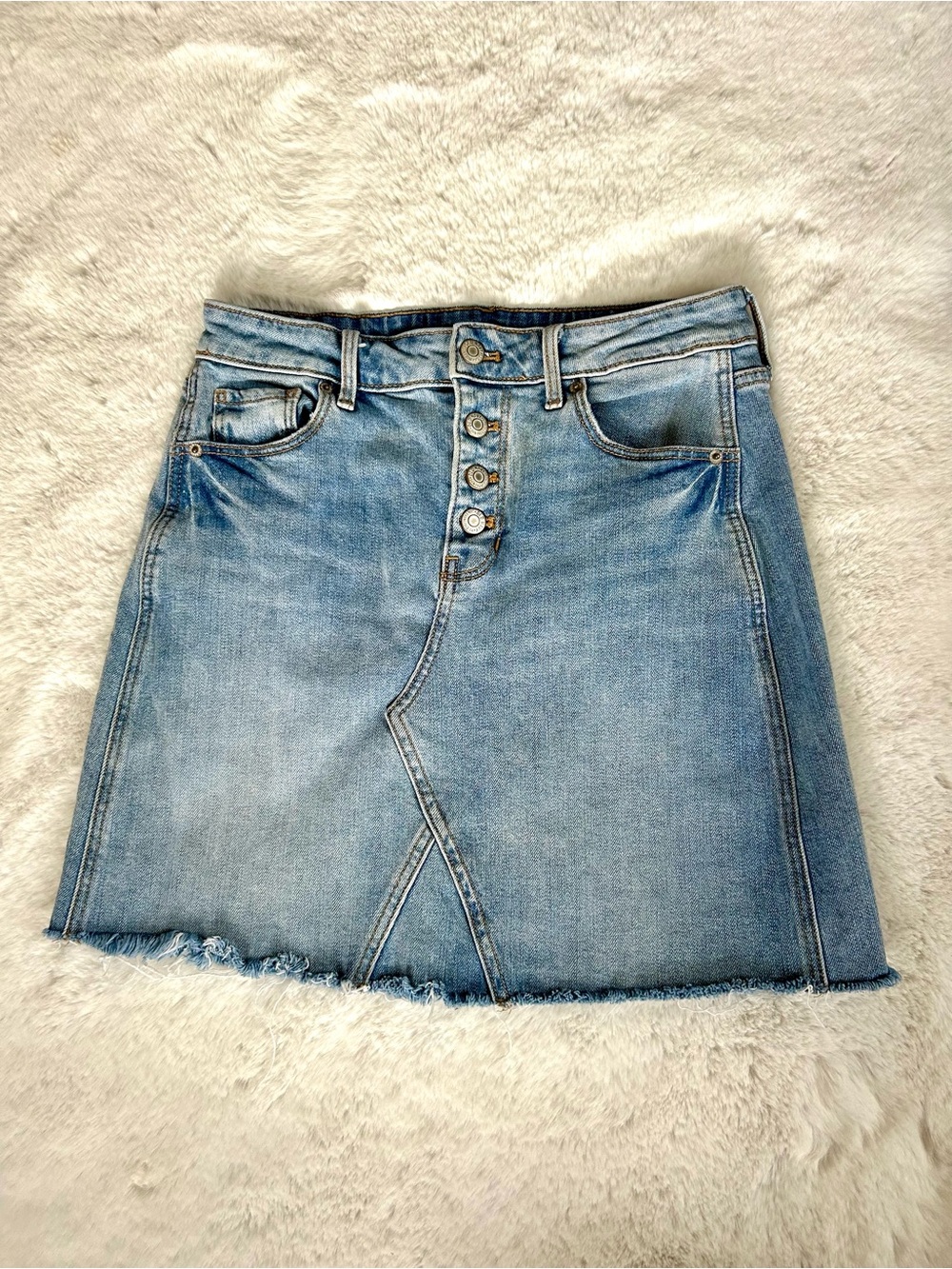 Old Navy Hi-Rise Button Denim Cutoff Skirt 2